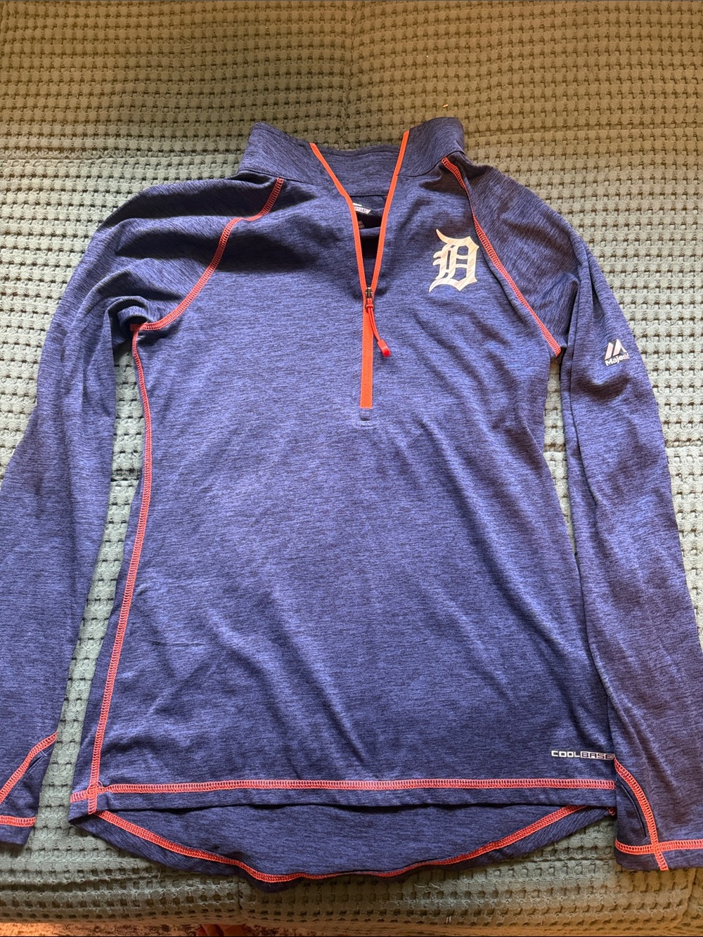 Women's Purple 1/4 Zip Athletic Pullover Hoodie with Orange Trim